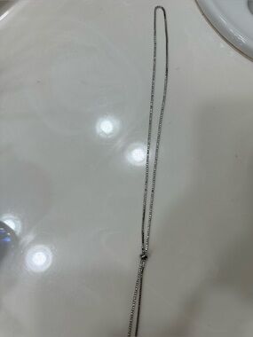🌺 2/$20 Express Long rhinestone Silver Adjustable Slide Necklace - Silver